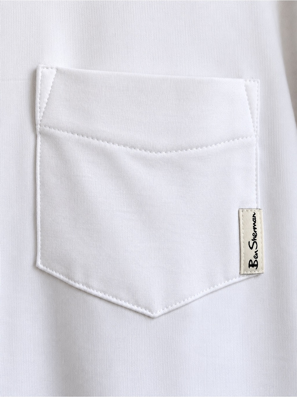 Ben Sherman Iconic Mod White T-Shirt with Red Navy Contrast Trim M - Picture 5 of 9